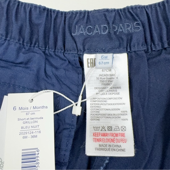 Jacadi Navy Blue Toddler Cotton Shorts Size 6 Month - Picture 5 of 6